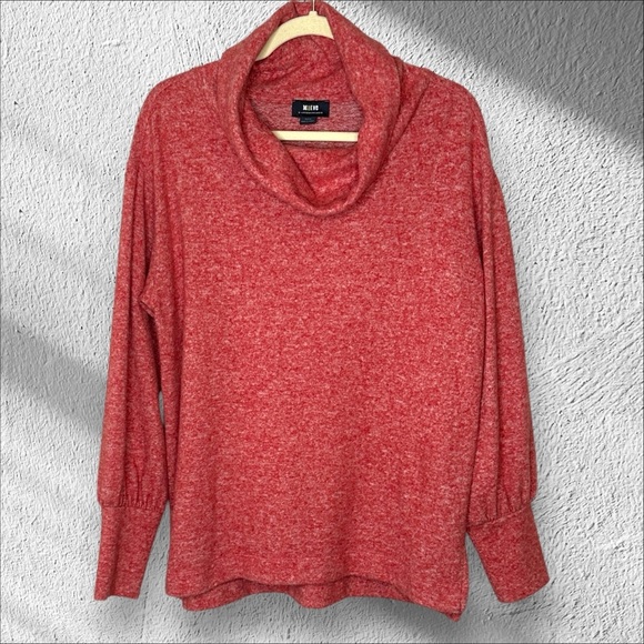 Anthropologie Red Cowl Neck Blouse Women’s‎ Size Medium Soft Cozy Lightweight - Picture 1 of 12